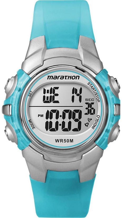 Women's Timex Marathon Mid Size Blue Resin Digital Watch T5K8179J
