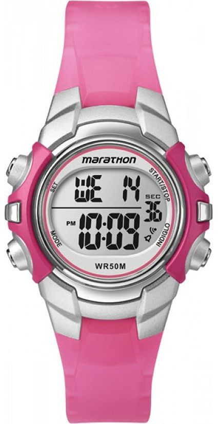 Women's Timex Marathon Mid Size Pink Resin Digital Watch T5K808