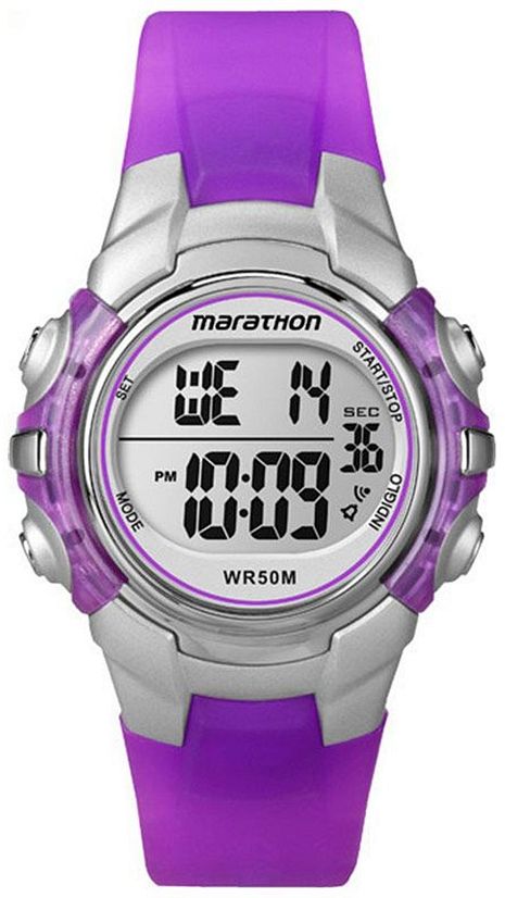Women's Timex Marathon Mid Size Purple Resin Digital Watch T5K816