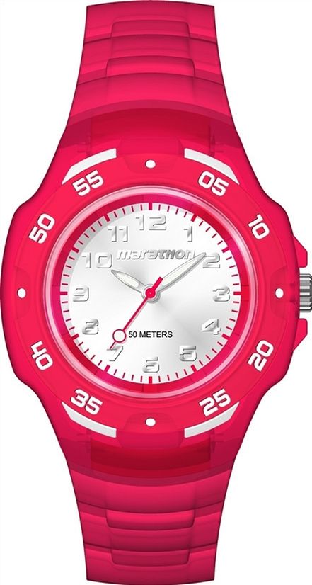 Women's Timex Marthon Analog Mid Red Silicone Strap Watch TW5M06500