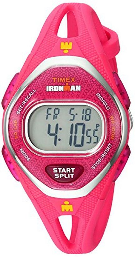 Women's Timex Mid Size Ironman Sleek 50 Pink Resin Band Watch TW5M10700
