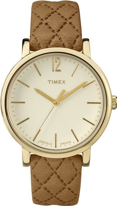 Women's Timex Originals Matelasse 18mm Leather Strap Watch TW2P78400